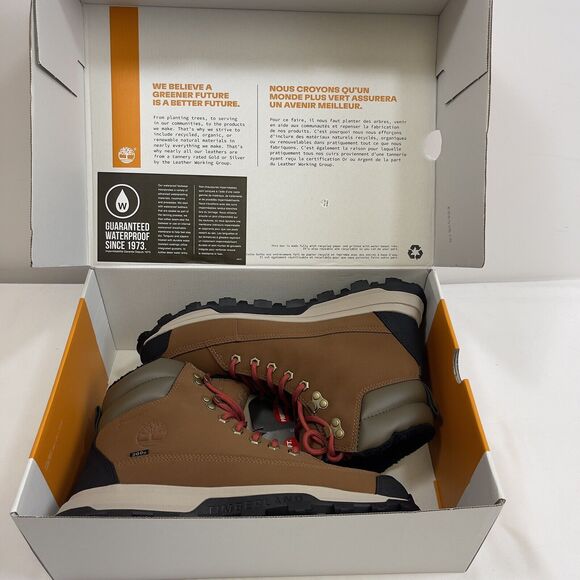 Timberland Boots Men 8.5 Beige Black  Leather Waterproof InsulatedTreeline Sport main image 6